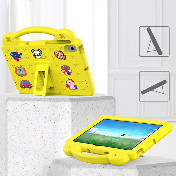 Husă pentru copii pentru Samsung Tab A8 X200 / X205, Cute Patterns, cu suport, galben