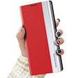 Cu clapetă pentru Xiaomi Poco X5 Pro 5G / Redmi Note 12 Pro, Side Magnetic, roșu