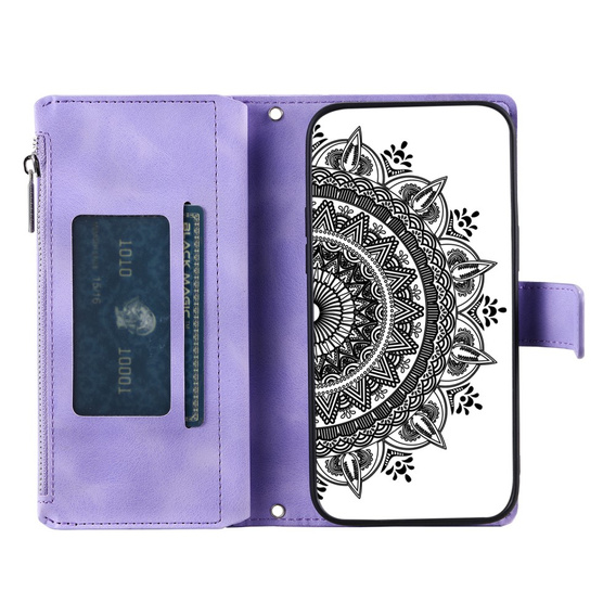 Cu clapetă pentru Xiaomi Redmi Note 13 Pro 4G / Xiaomi Redmi Note 14S / Xiaomi Poco M6 Pro 4G, Mandala, violet