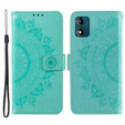 Cu clapetă pentru Motorola Moto E13, Mandala Flower, verde