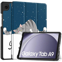 Husă pentru Samsung Galaxy Tab A9, Smartcase, sleeping cat