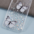 Husă pentru Samsung Galaxy S24, Glitter Butterfly, alb