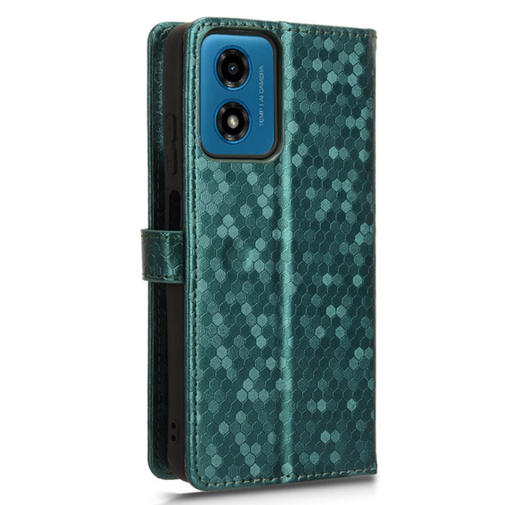 Husa cu clapetă pentru Motorola Moto G24 / G24 Power / G04, Wallet Rhombus, verde