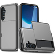 Huse pentru Samsung Galaxy A56 5G, Sliding Card Holder, gri