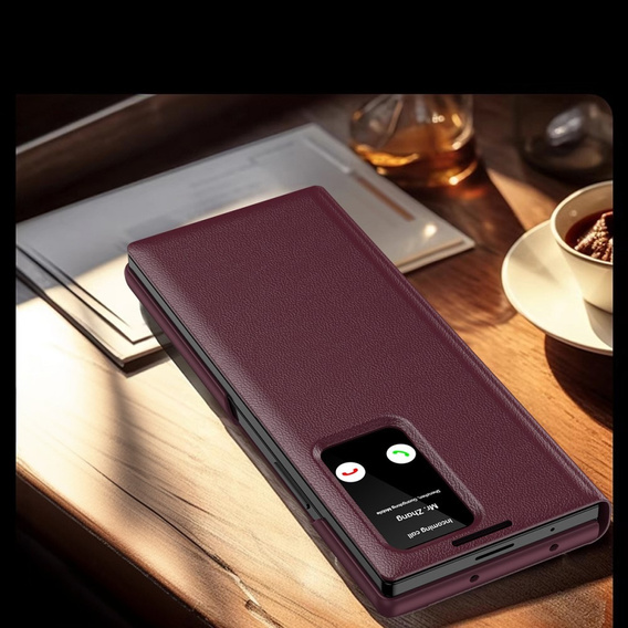 Husă cu clapetă pentru Samsung Z Fold5 5G, Smart View Wallet, maroon