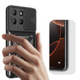 Husă blindată pentru Motorola Moto G15 / Motorola Moto G15 Power, CamShield Slide, negru