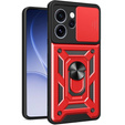 Husă blindată CamShield Slide cu capac pentru cameră și inel pentru Oppo Reno 15 FS, roșu