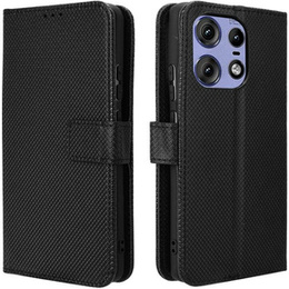 Cu clapetă pentru Motorola Edge 50 Pro, Wallet Smart Magnet, negru