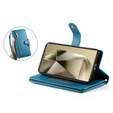 Cu clapetă pentru Samsung Galaxy S25 Ultra, Wallet Zipper Pocket, albastru