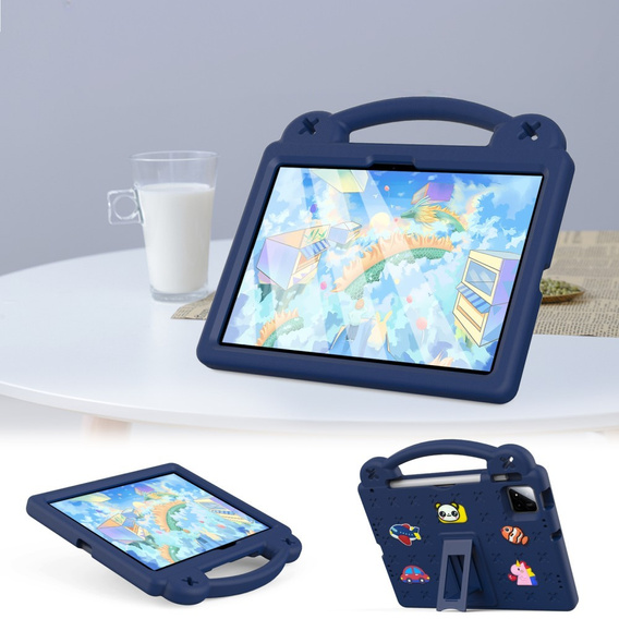 Husă pentru copii pentru Xiaomi Pad 7 / 7 Pro, Cute Patterns, cu suport, albastru închis
