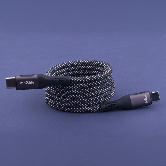 Cablu magnetic USB-C la USB-C, 100 W, 1,0 m, pentru dispozitive cu USB-C