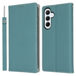 Cu clapetă pentru Samsung Galaxy S25, Litchi Skin Grain, albastru