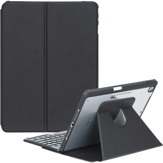 Husă pentru tastatură pentru iPad 11" 2025 A16 (11 gen.) / iPad 10.9" 2022 (10 gen.), Rotary 360° Leather, negru