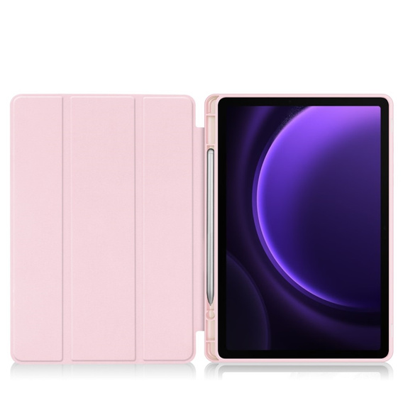 Husă pentru Samsung Galaxy Tab S10 Lite / S10 FE / S9 FE, Smartcase cu spațiu pentru stylus, roz