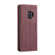 Husa CASEME pentru Samsung Galaxy S9, Leather Wallet Case, maroon