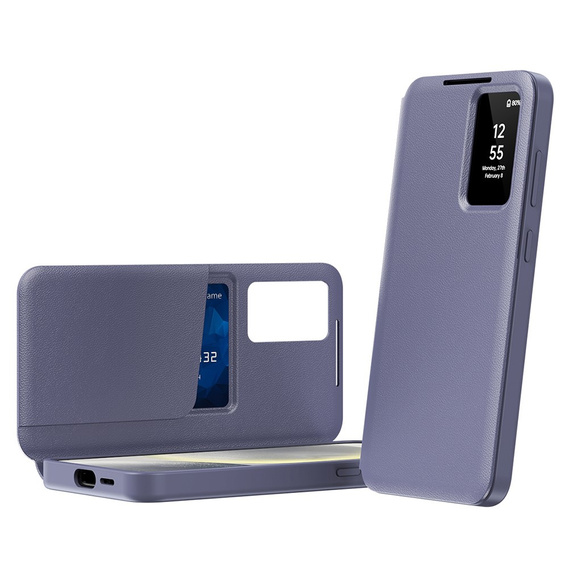 Husă cu clapetă pentru Samsung Galaxy S23 FE, Smart View Wallet, lavanda