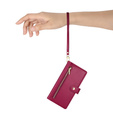 Cu clapetă pentru Oppo Reno 13F 5G, Wallet Zipper Pocket, roșu