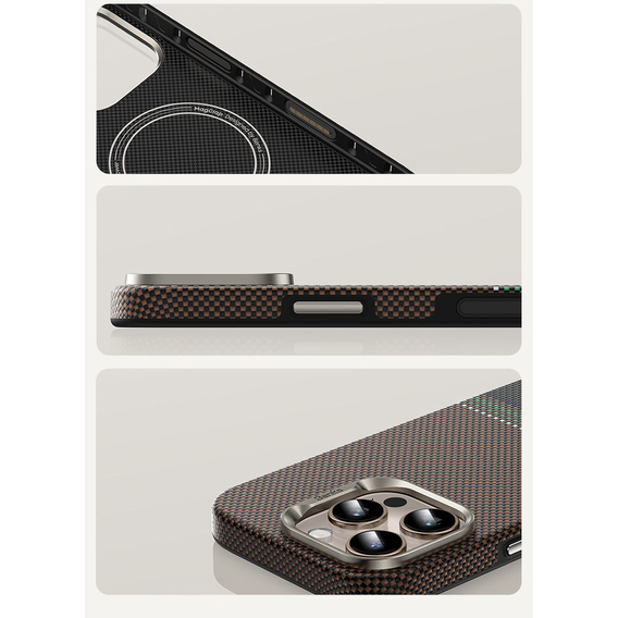 BENKS Kevlar Magnetic Armor Pro Prestige 600D Y065 carcasă pentru MagSafe cu buton activ pentru iPhone 16 Pro