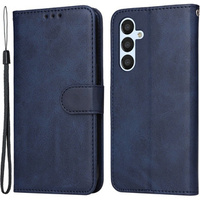 Cu clapetă pentru Samsung Galaxy A34 5G, Leather Wallet, albastru închis