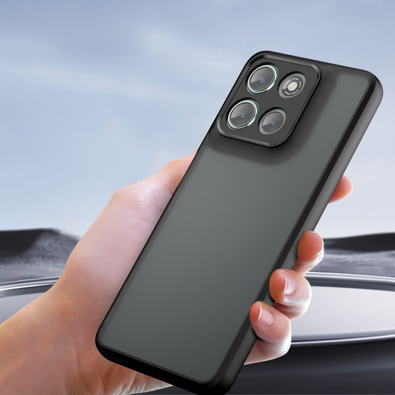 Carcasă pentru Xiaomi Redmi 15 5G / 4G, cu protecție pentru cameră, transparentă cu laturi negre
