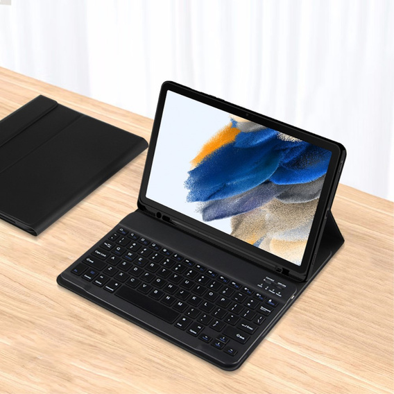 Carcasă + tastatură Samsung Galaxy Tab A8 10.5, Leather Pen Slot, negru