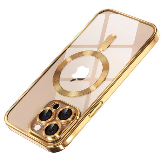 Husă pentru iPhone 11 Pro Max, Electro MagSafe, de aur + Sticlă pentru ecran