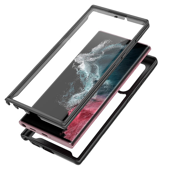 Carcasă pentru Samsung Galaxy S22 Ultra 5G, Shockproof, cu folie, albastru