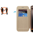 Cu clapetă pentru iPhone 16 Pro, RFID Wallet MagSafe CamShield, de aur