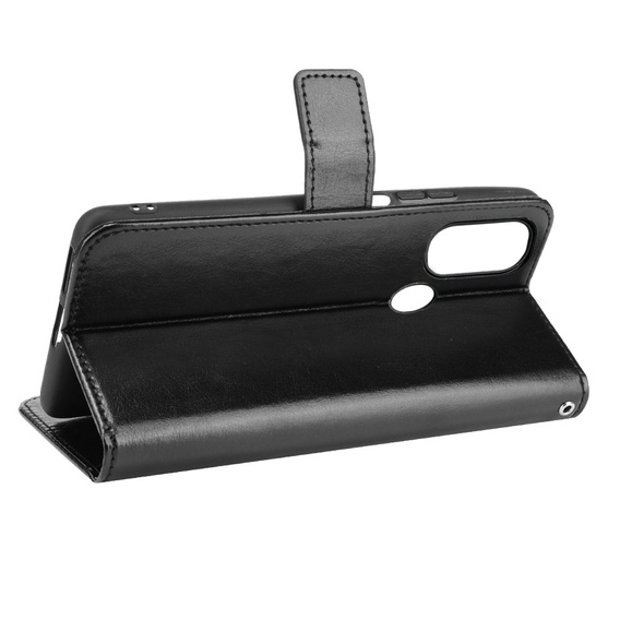 Cu clapetă pentru Motorola Moto E20/E30/E40, Crazy Horse Wallet, negru