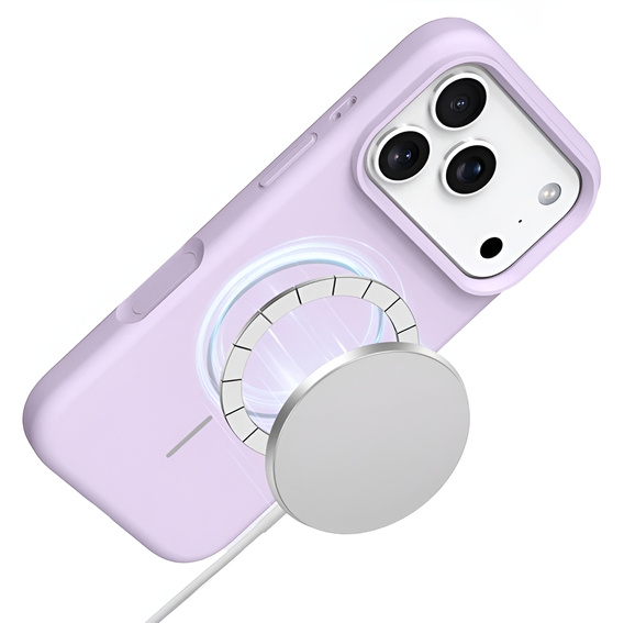 Carcasă din silicon pentru iPhone 17 Pro Max, pentru MagSafe, antișoc, violet