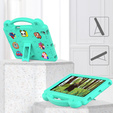 Husă pentru copii pentru Lenovo Tab M10 X505F X605F / Tab P10-X705F/L / Huawei T5 10.1, Cute Patterns, cu suport, verde