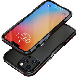 Husa LUPHIE pentru iPhone 13 Pro Max, Armor Bumper, negru / roșu