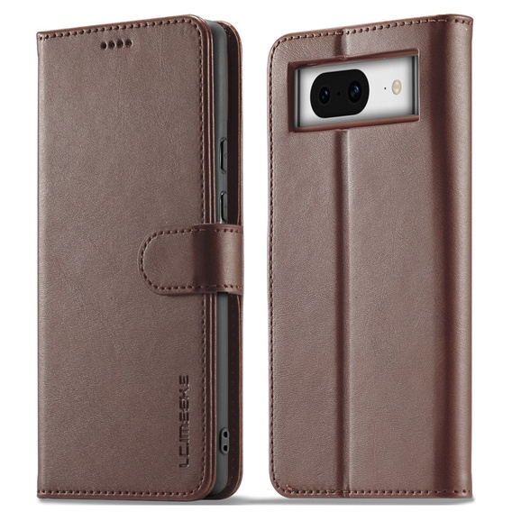 Cu clapetă pentru Google Pixel 8A, LC.IMEEKE, maro