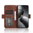 Cu clapetă pentru Xiaomi 14T Pro, Card Slot, maro