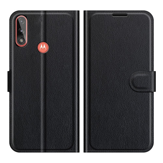 Cu clapetă pentru Motorola Moto E7 Power / E7i Power, Wallet Litchi Texture, negru