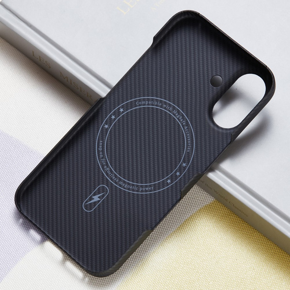 Husă pentru iPhone 16, Aramid Fiber Cover, negru