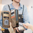Husa CASEME pentru Samsung Galaxy A56 5G, Leather Wallet Cash and Card Slots, cu curea, maro