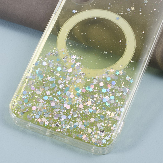 Husă pentru Samsung Galaxy S24, Glittery, pentru MagSafe, galben