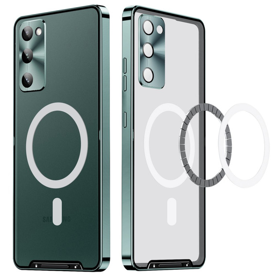 Carcasă de protecție pentru camera foto pentru Samsung Galaxy S20 FE, CamShield MagSafe, transparent / verde