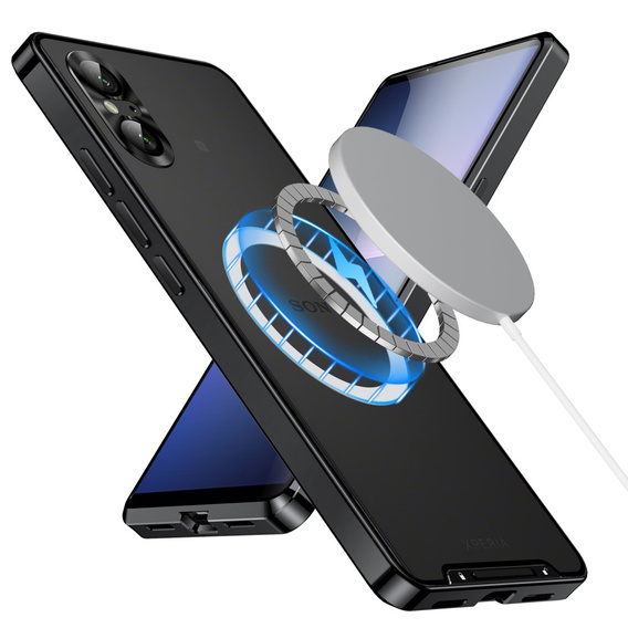 Carcasă de protecție pentru camera foto pentru Sony Xperia 5 V, CamShield MagSafe, transparent / negru