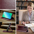 Cu clapetă pentru Samsung Galaxy S23, ERBORD Waxy Wallet, roșu