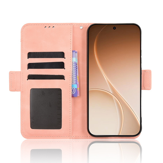 Husă cu slot pentru carduri pentru Oppo Reno 15 Pro, roz