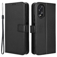 Cu clapetă pentru Oppo A38 4G / Oppo A18 4G, Wallet Smart Magnet, negru