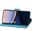Cu clapetă pentru Xiaomi Poco F7 Pro, Butterfly, albastru