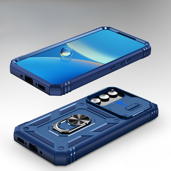 Husă blindată pentru Samsung Galaxy A54 5G, CamShield Slide, albastru