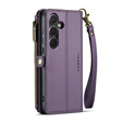 Husă CASEME pentru Samsung Galaxy A55 5G, RFID Leather Wallet, cu curea de umăr, violet