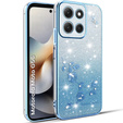 Husă pentru Motorola Moto G56 5G, Glitter Flower, albastru