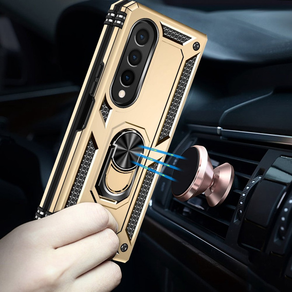 Husă blindată pentru Samsung Galaxy Z Fold 4 5G, Nox Case Ring, de aur