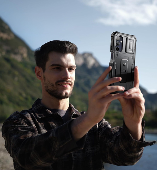Husă blindată pentru Samsung Galaxy A15, Dexnor Full Body (Two Frames), negru