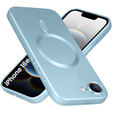 Carcasă pentru iPhone 16E, ColorMag, pentru MagSafe, albastru + sticlă călită 9H